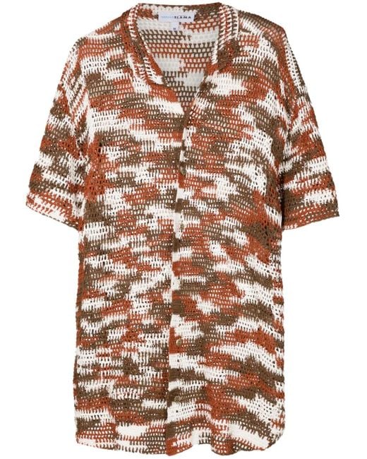 Camisa de punto de ganchillo Amir Slama de hombre de color Brown