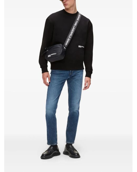 Karl Lagerfeld Black Logo-Print Sweatshirt for men