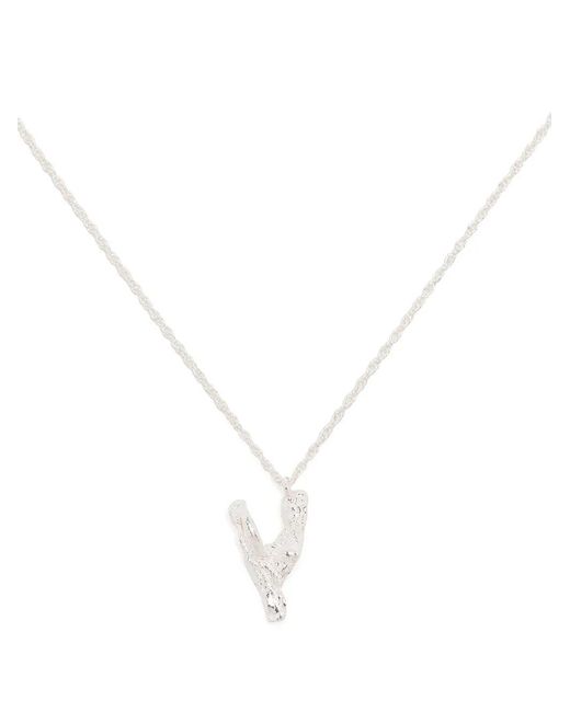 Loveness Lee White Y Alphabet Pendant Necklace