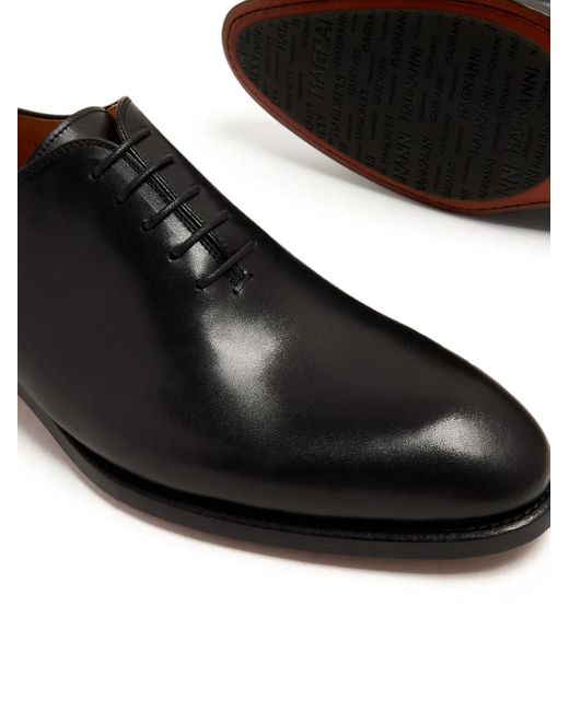 Magnanni Shoes Black Leather Oxford Shoes for men