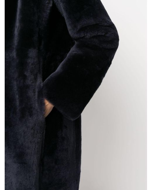 FURLING BY GIANI Black Shawl-lapel Wool Coat