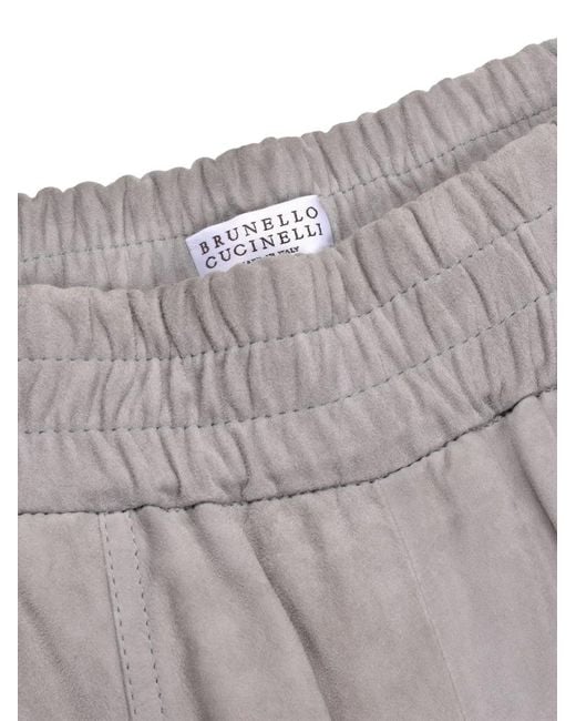 Brunello Cucinelli Gray Seam-Detail Trousers