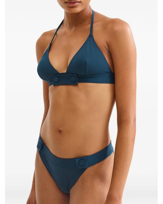 Eres Blue Bord Triangle Bikini Top