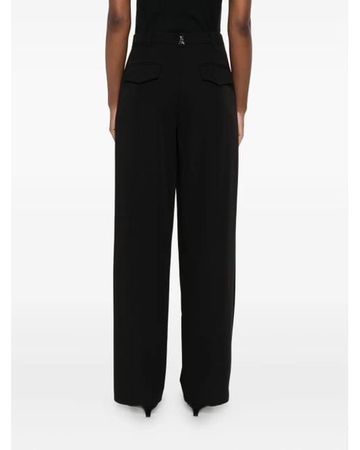 Patrizia Pepe Black High-Waisted Straight-Leg Trousers