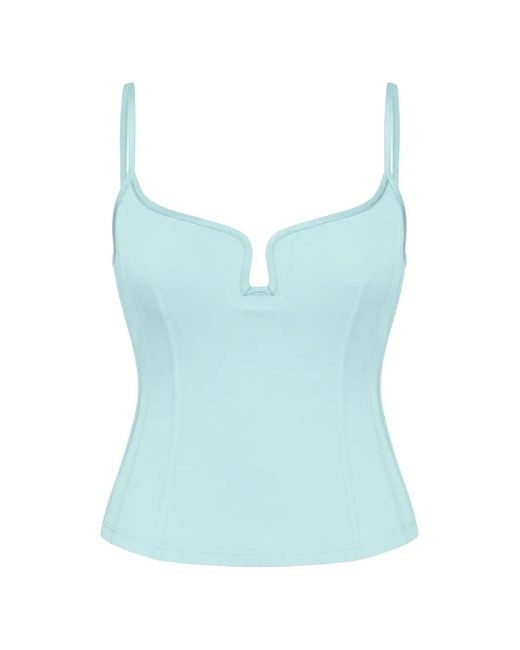 Paris Georgia Blue Marlo Notched-Neck Top