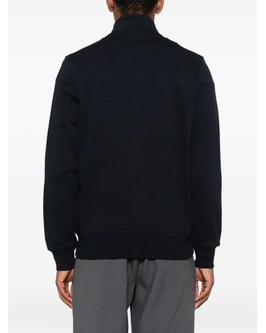 Canali Black Zip-Up Cotton Sweatshirt for men