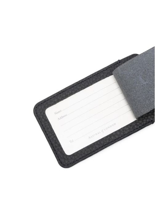 Aspinal Black Leather Tag for men