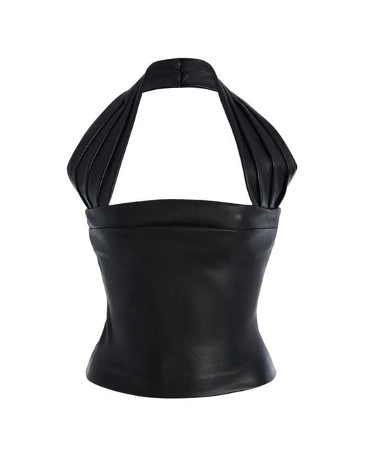LAQUAN SMITH Black Leather Top