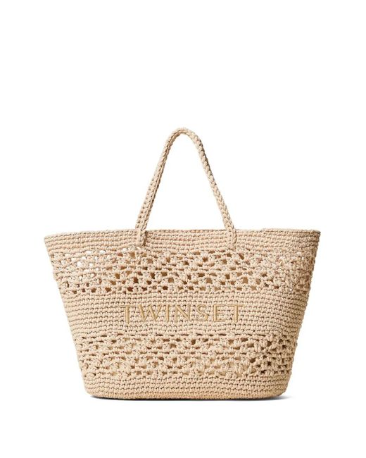 Twinset ロゴ トートバッグ Natural