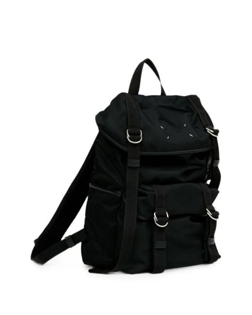 Maison Margiela Black Four-Stitch Top-Handle Backpack