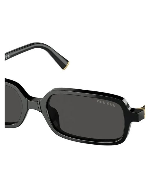 Miu Miu Black Rectangle-Frame Sunglasses