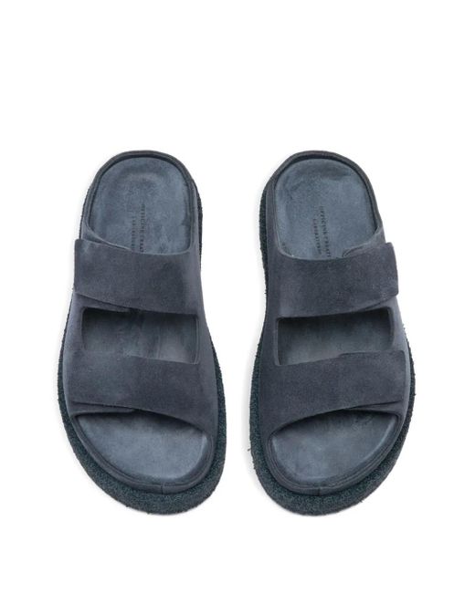Officine Creative Blue Sands 105 Double-Strap Suede Sandals