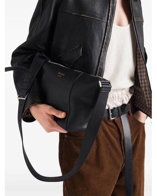 Pantalon En Velours Côtelé À Plaque Logo Prada pour homme en coloris Brown