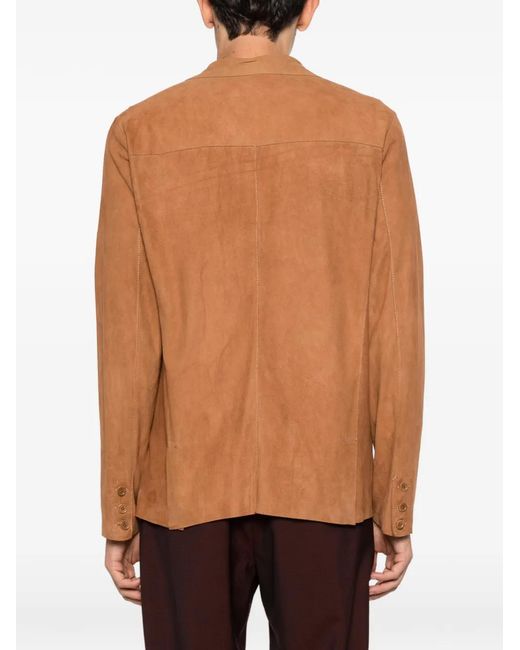 Salvatore Santoro Brown Button-Fastening Jacket for men