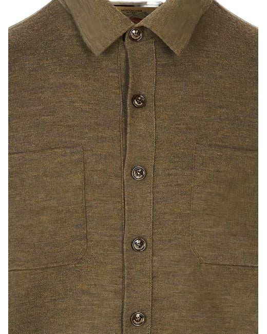 Montecore Green Button-Up Patch-Pocket Shirt for men