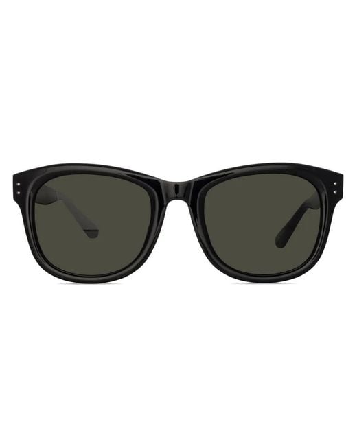 Linda Farrow Black Edson Square-Frame Sunglasses