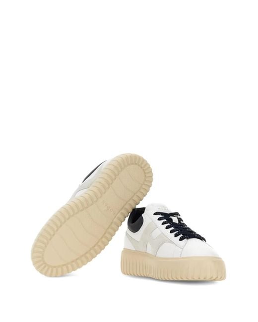 Hogan White H-Stripes Sneakers for men