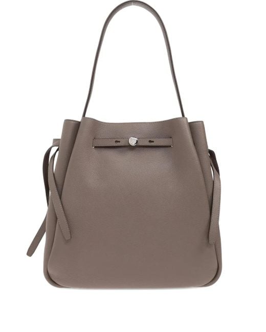 Tory Burch Brown Romy Large Leather Bucket Bag