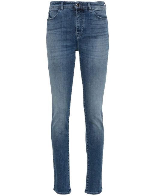 Emporio Armani J18 High-rise Skinny Jeans Blue