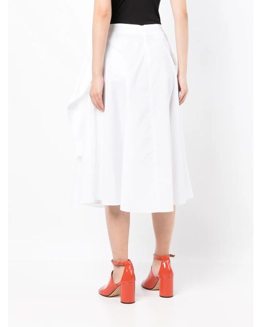 MM6 by Maison Margiela White Button-Up Sleeve-Tie Skirt