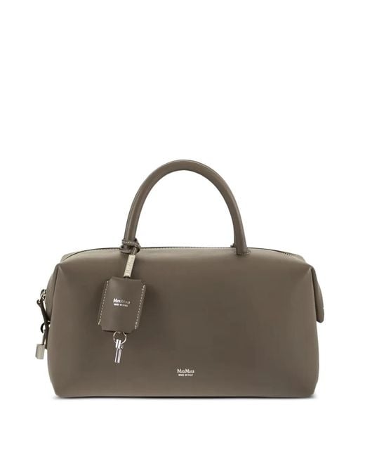 Max Mara Gray Sac Porté Épaule En Cuir À Détail De Cadenas