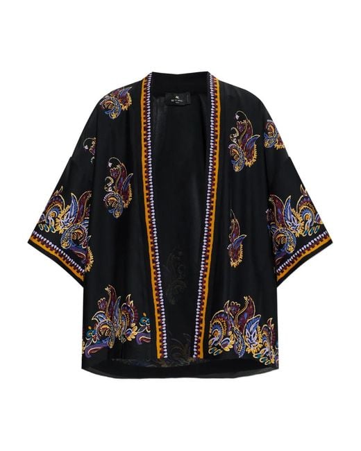 Etro Black Paisley-Print Jacket