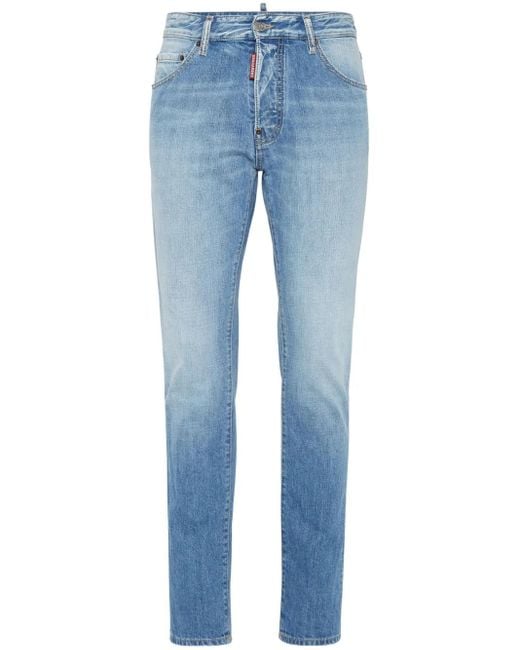DSquared² Blue Slim Mid-Rise Denim Jeans for men