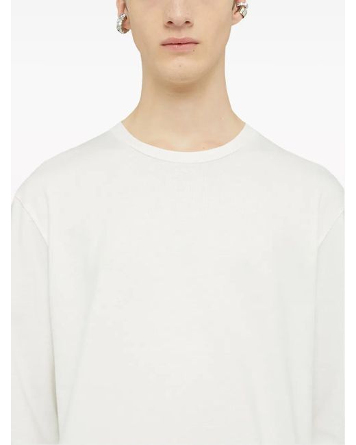 Jil Sander White Logo-Print Long-Sleeve T-Shirt for men