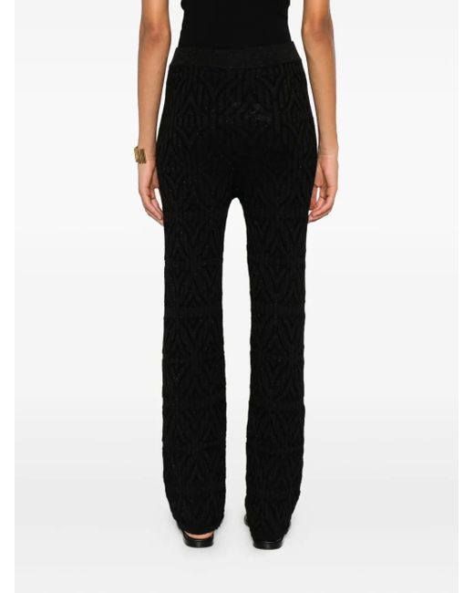 Akep Black Pantalon Texturé À Logo