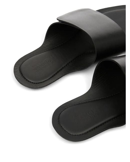 MM6 by Maison Margiela White Toe-Strap Leather Sandals for men