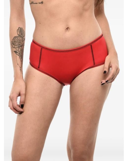 DSquared² Red Logo-Print Bikini Briefs
