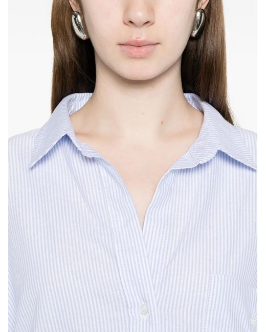 White Sand White Striped Pocket Shirt