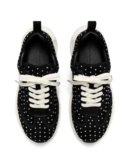 Tory Burch Black Good Luck Studded Trainer