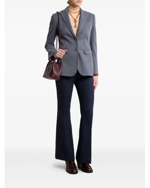 Etro Blue Single Button Closure Blazer