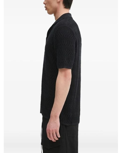 Samsøe & Samsøe Black Textured Short-Sleeve Shirt for men
