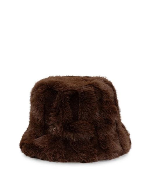 Joseph Ribkoff Brown Faux-Fur Bucket Hat
