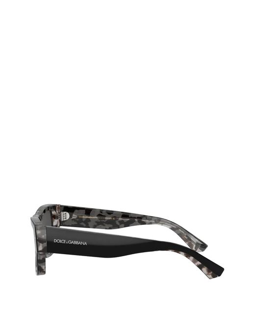Dolce & Gabbana Gray Rectangle-Frame Sunglasses for men