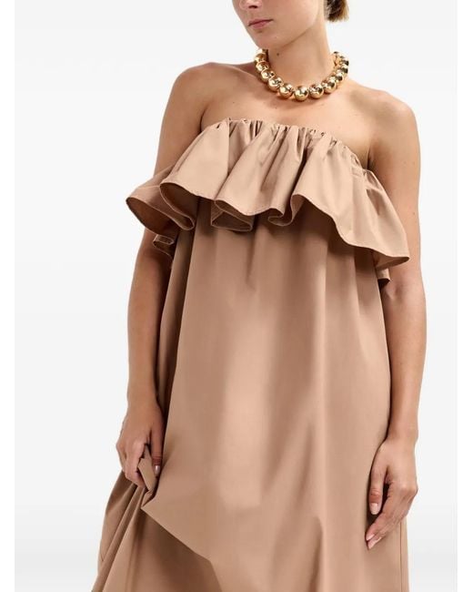 Essentiel Antwerp Natural Joyce Ruffled Maxi Dress