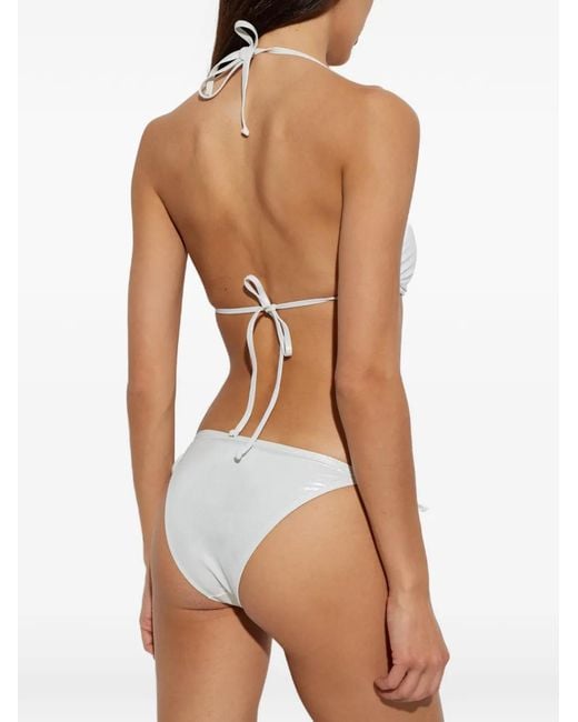 DIESEL White Haut De Bikini À Plaque Logo
