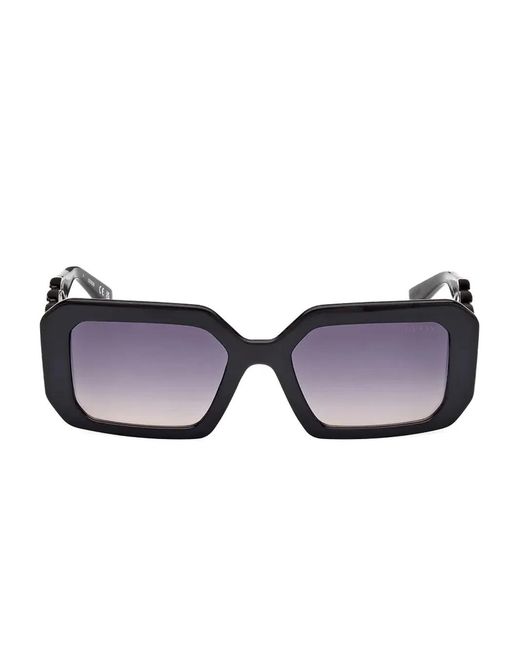 GUESS EYEWEAR Blue Cable-Link Rectangle-Frame Sunglasses