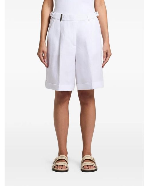 Peserico White Tailored Shorts