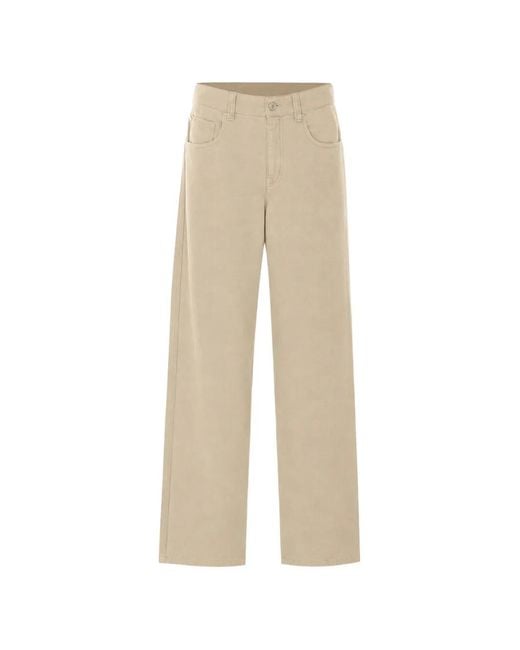 Brunello Cucinelli Natural Velvet Trousers