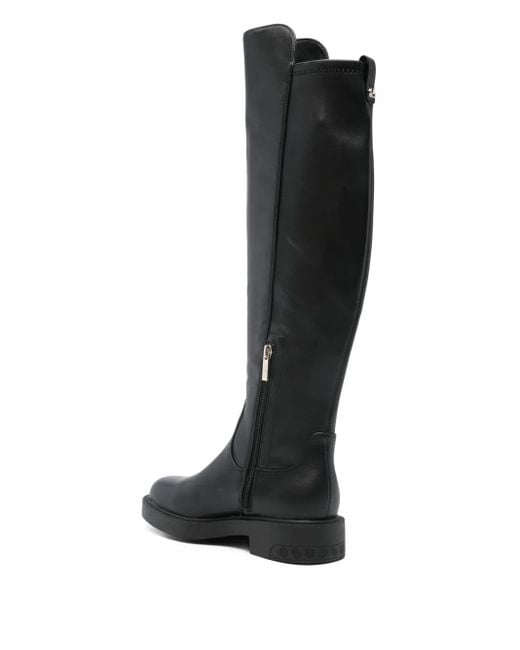 Guess Black Zip-Up Knee-High Boots