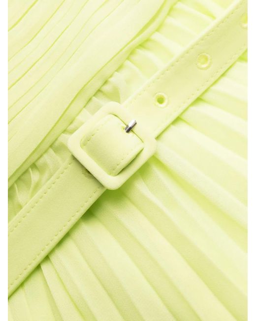 Self-Portrait Yellow Lime Chiffon Mini Dress