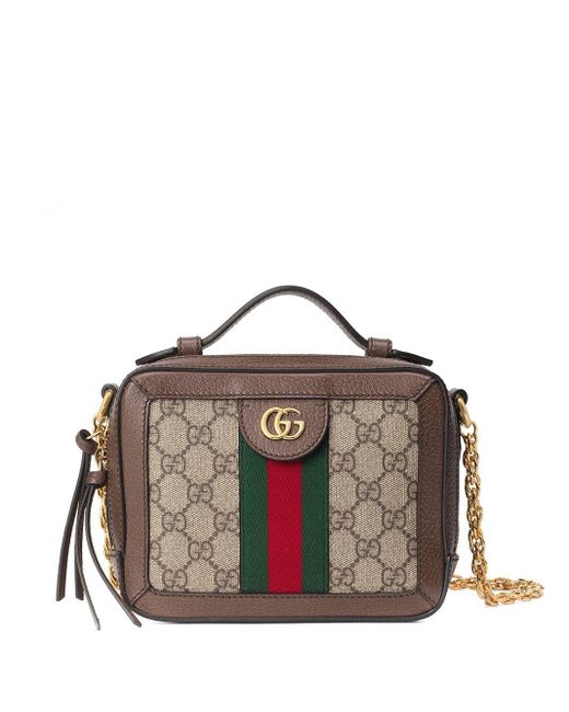 Gucci Ophidia GG Mini Monogrammed Cross-body Bag in Brown - Save 34% ...