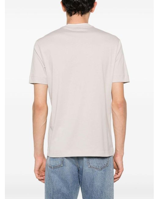Emporio Armani White Logo-rubberised Cotton T-shirt for men