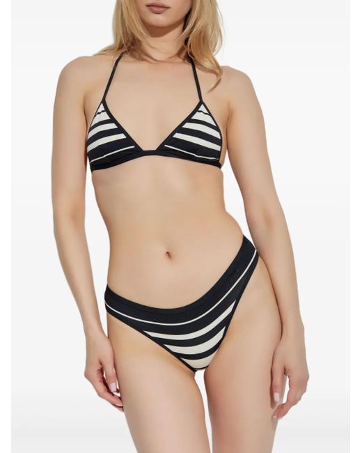 Tom Ford White Striped Triangle-Cup Bikini