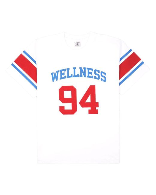 Sporty & Rich Red Wellness 94 Rugby Cotton T-shirt