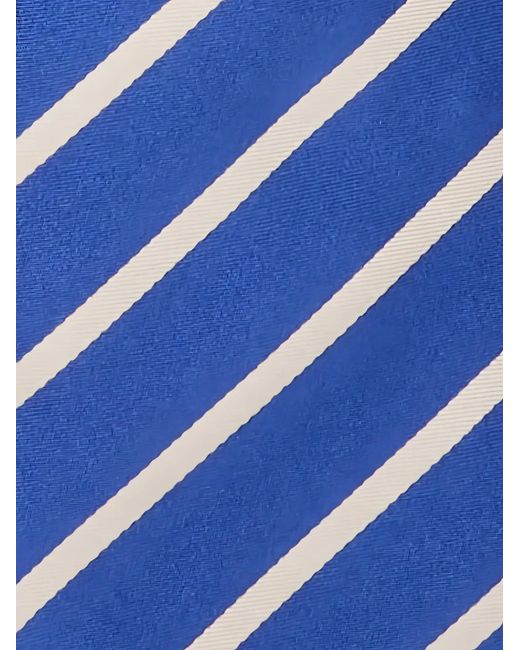 Kiton Blue Cravate À Rayures Diagonales for men