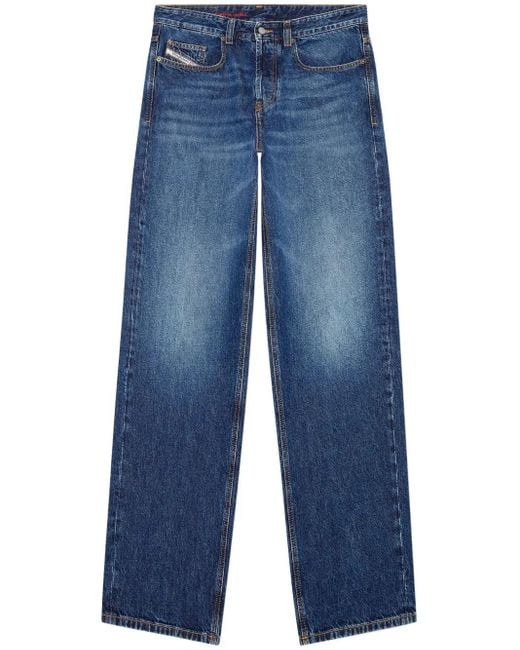 Jean D-Macro À Patch Logo DIESEL pour homme en coloris Blue